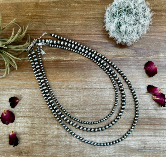 Sterling Silver Navajo Pearls Necklace