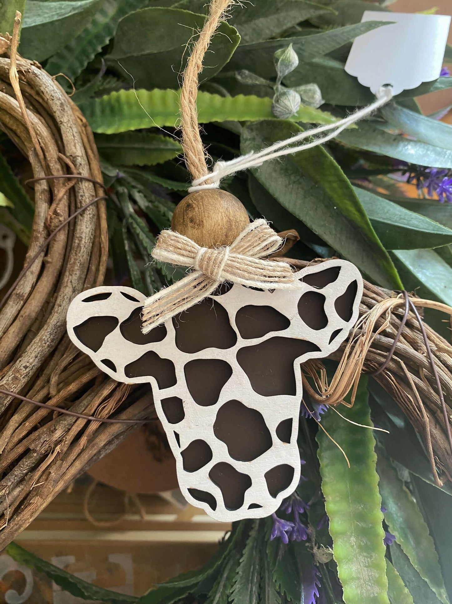 Wooden Cow Car Charm