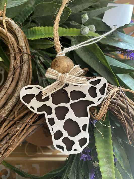 Wooden Cow Car Charm