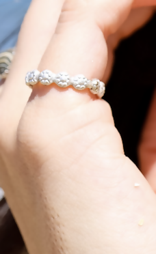 Sterling Silver Floral Ring Size 5