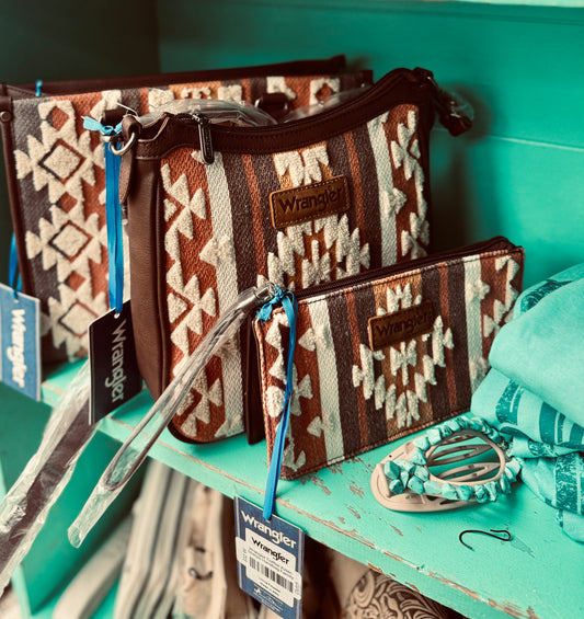 Wrangler Coffee Aztec Sherpa Handbag Family