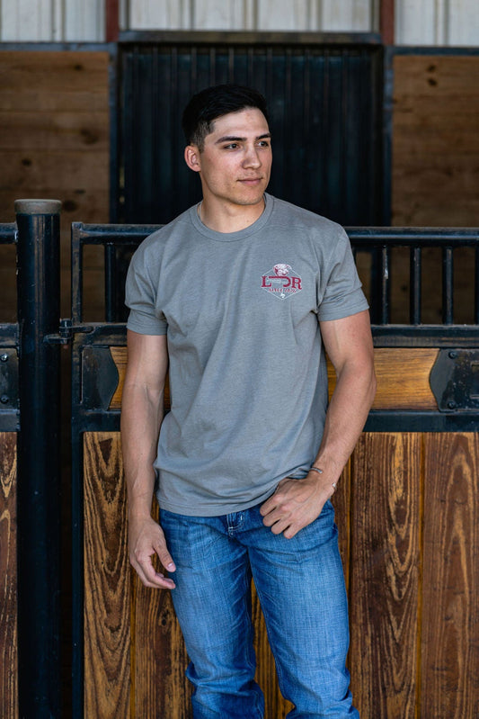 Lazy J Ranch Conquest Short Sleeve T-Shirt - Stone Grey