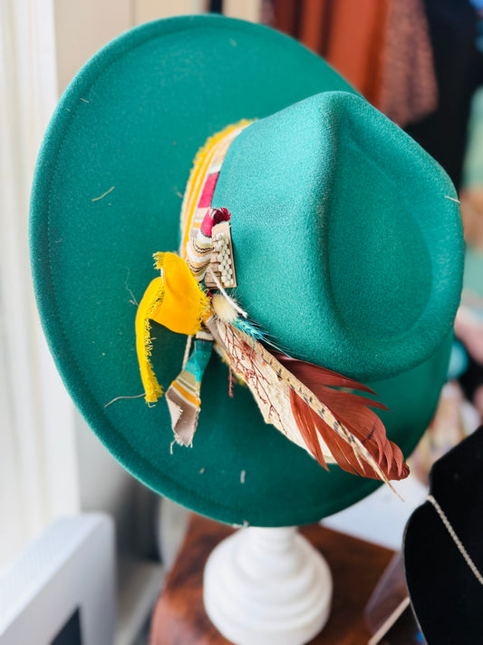 Emerald Feathered Fedora