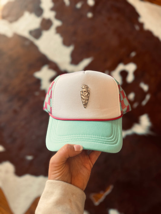 Checkered Arrow Trucker Hat