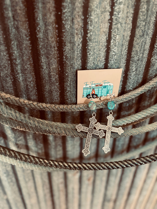 Turquoise Cross Dangles