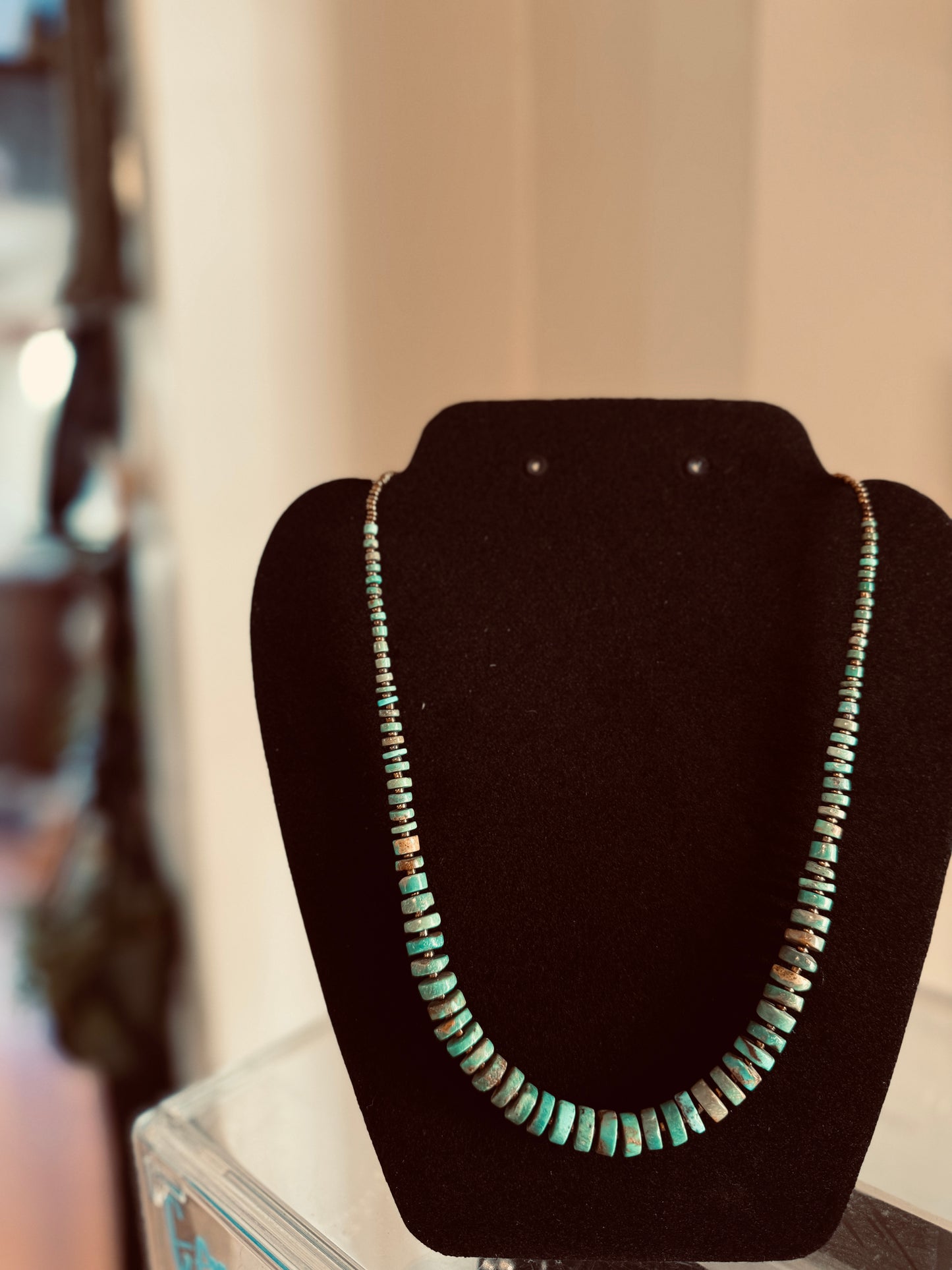 Granulated Turquoise Circle Necklace