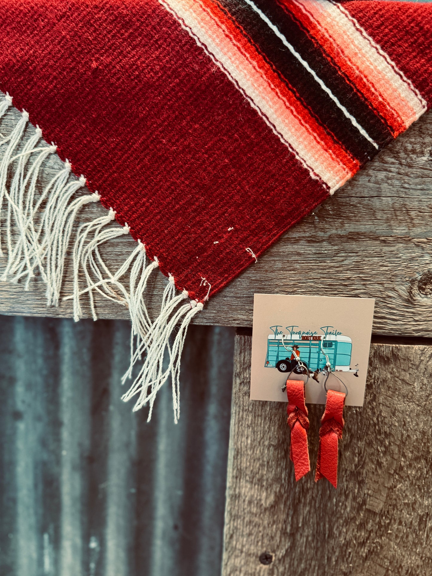 Red Leather Dangles