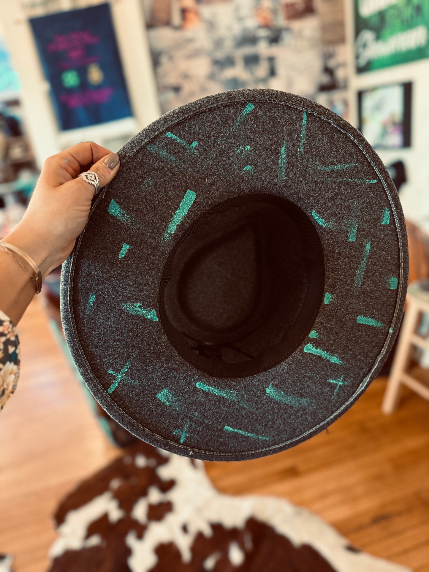 Teal Aztec Fedora