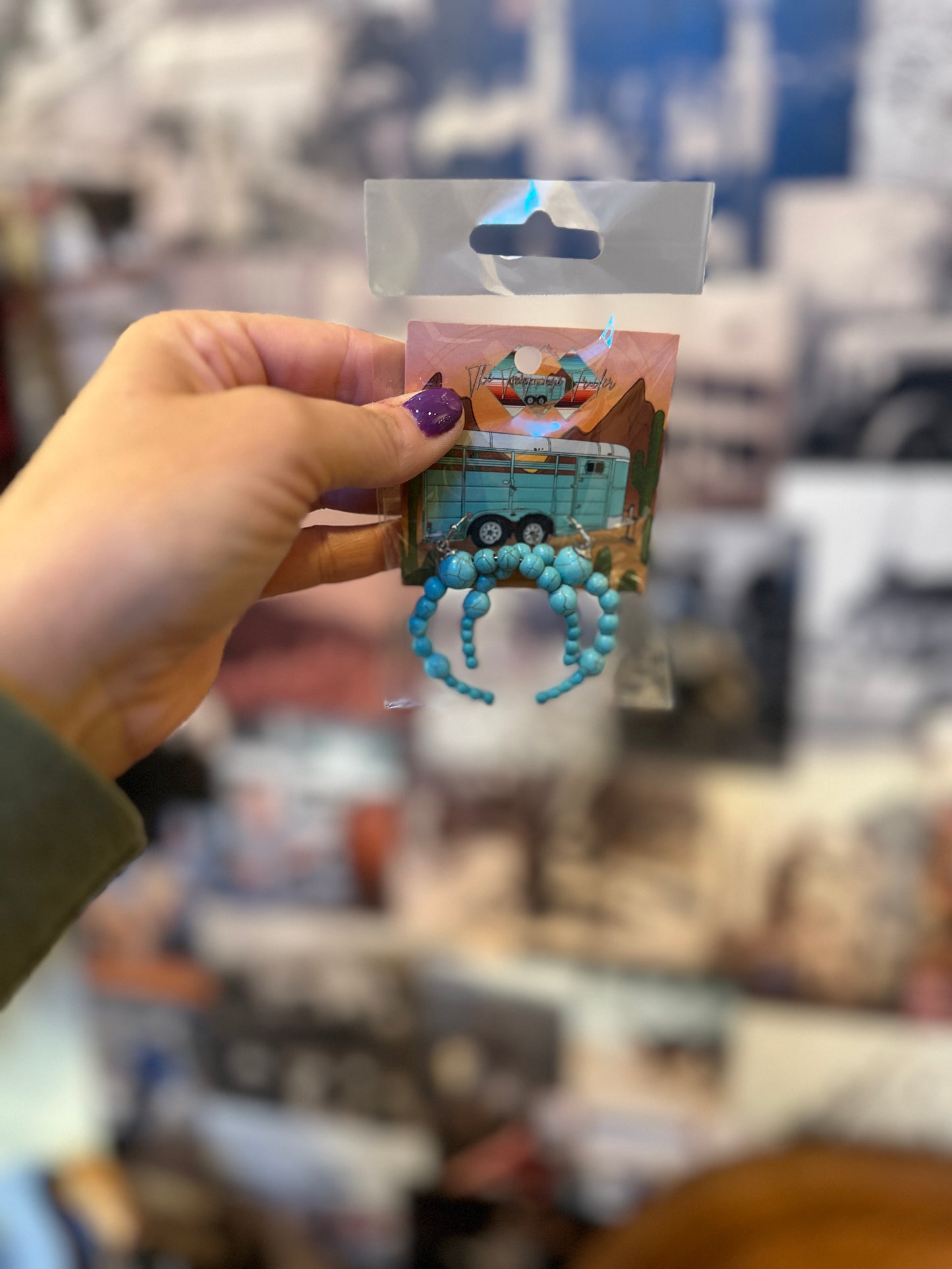 Celeste Turquoise Bead Hoops