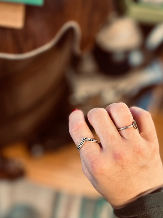 Bead V Shape Ring