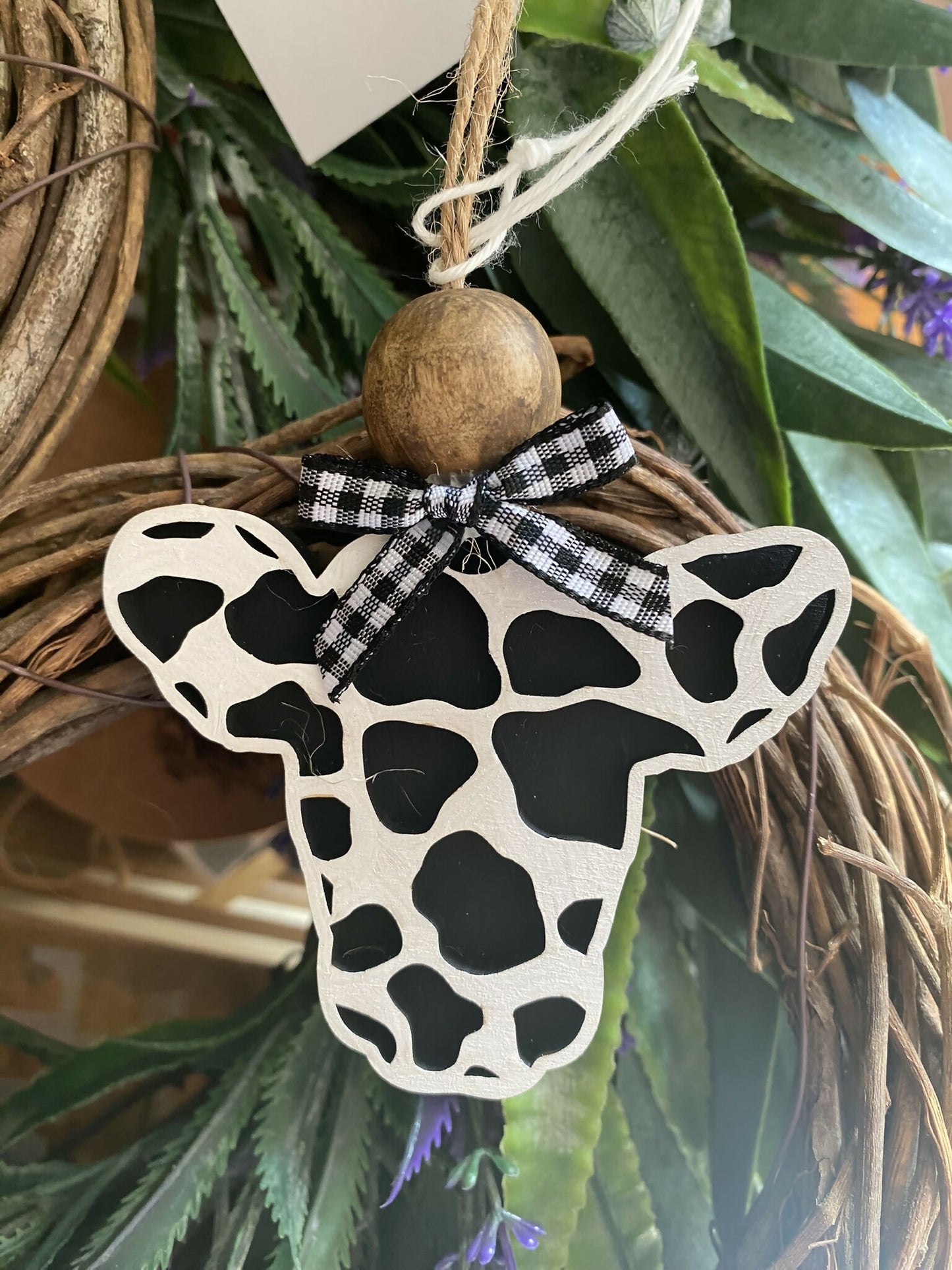 Wooden Cow Car Charm