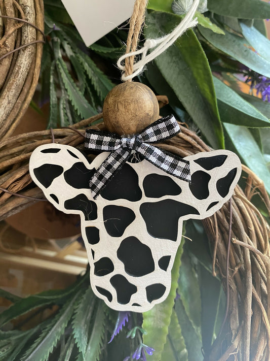 Wooden Cow Car Charm