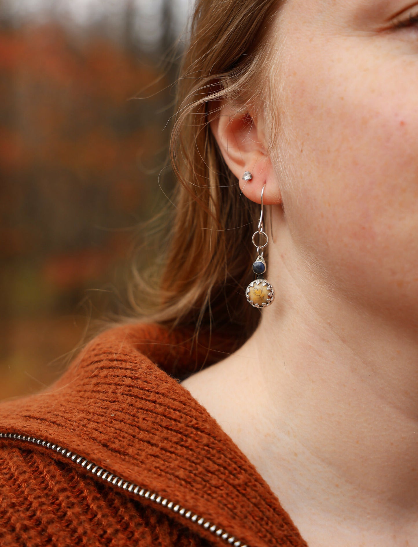 Crazy lace agate and sodalite earrings