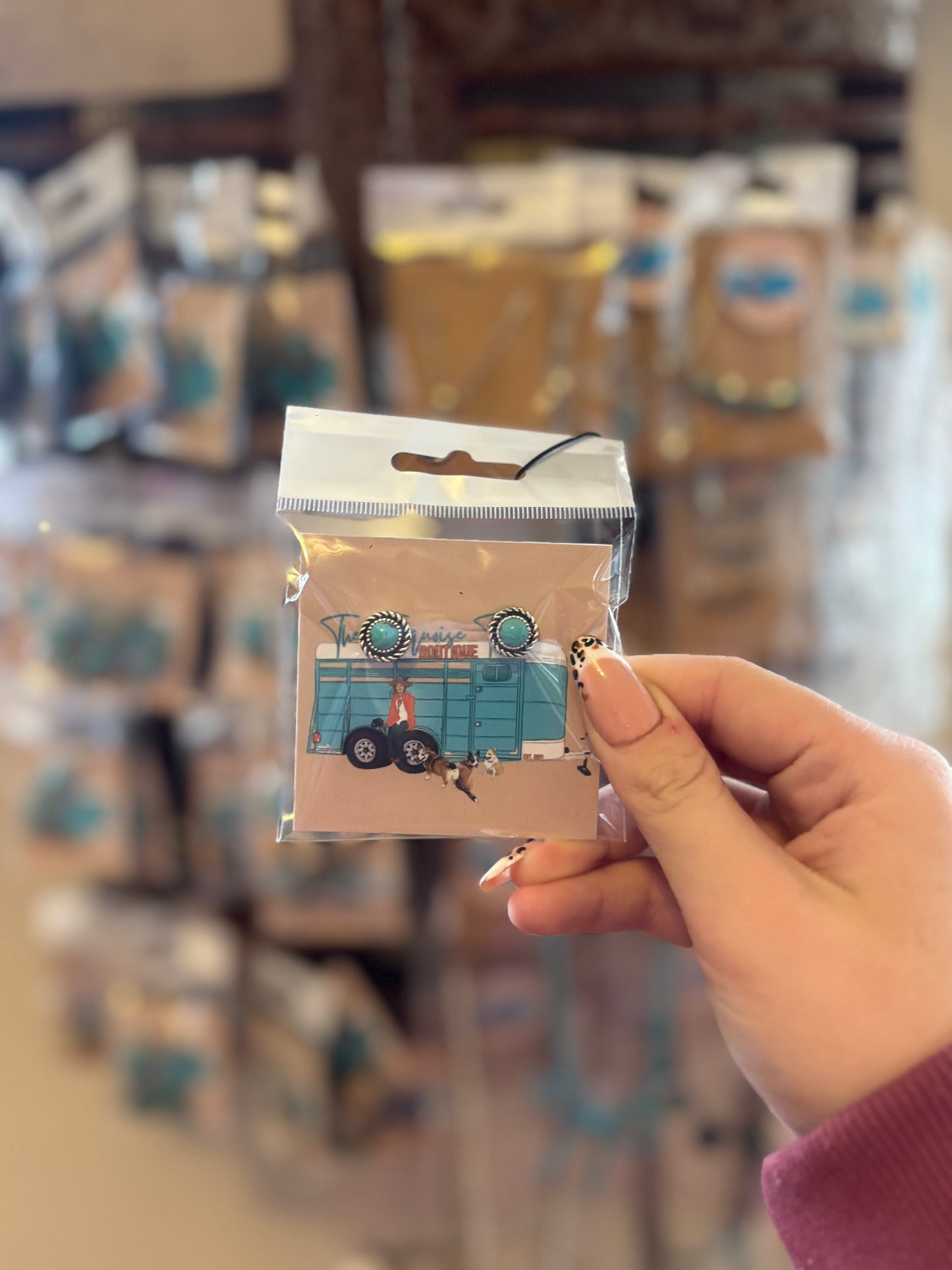 5mm Round Turquoise Stud Earrings