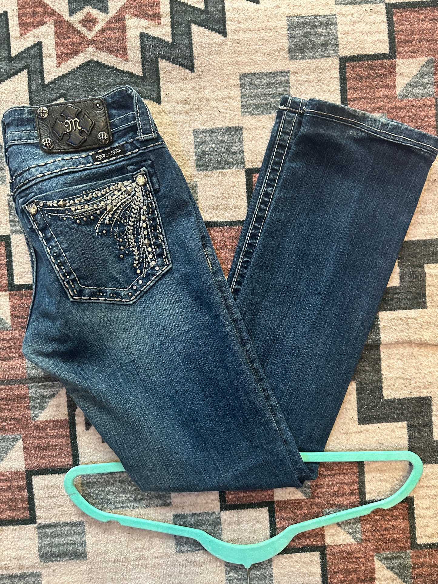 Miss Me Dark Wash Straight Leg Size 27x35