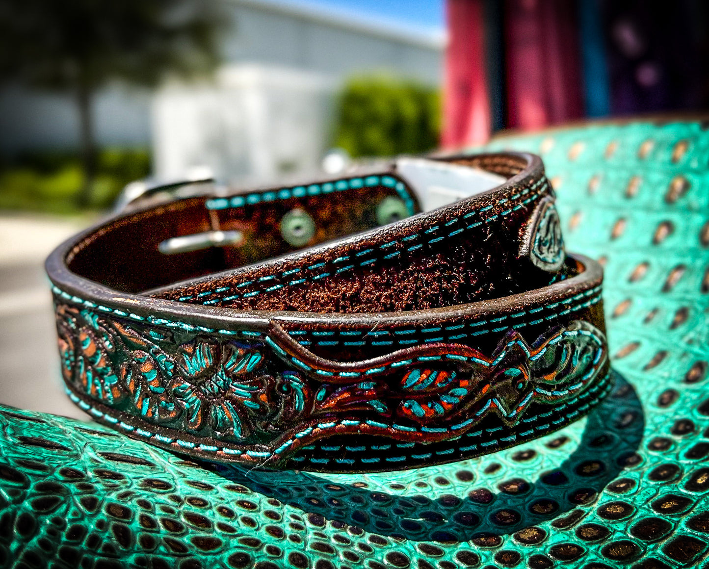 Turquoise Floral Highlight Belt