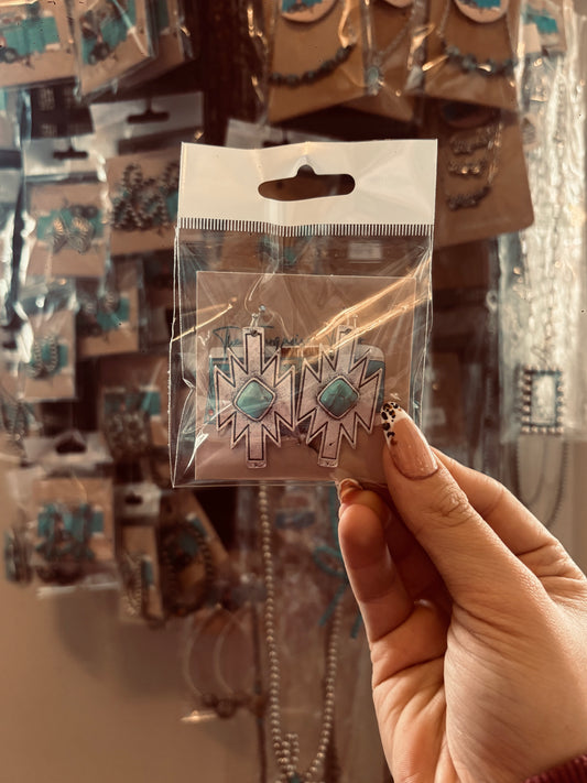 Aztec Turquoise Earrings