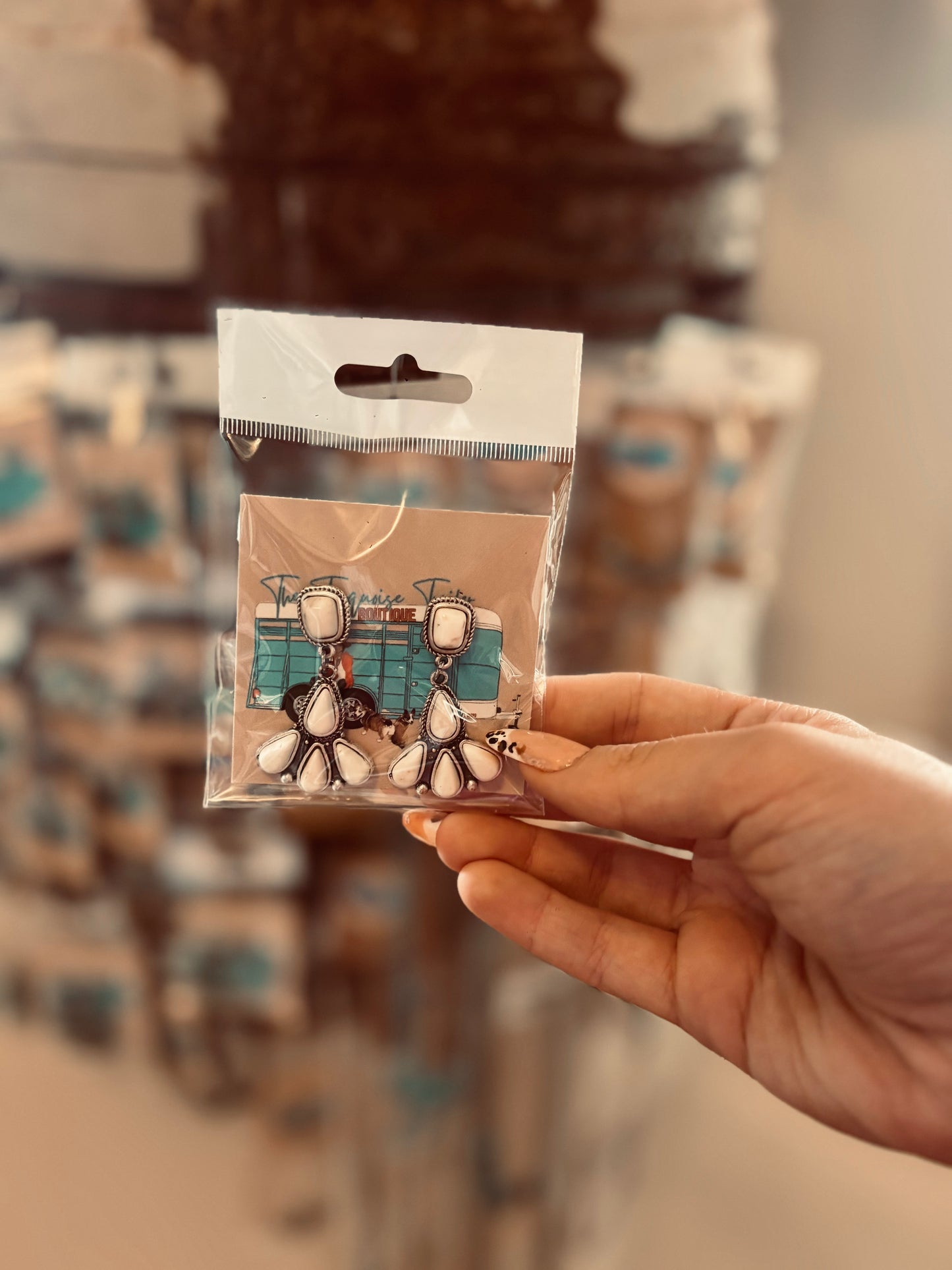 White Buffalo Post Dangles