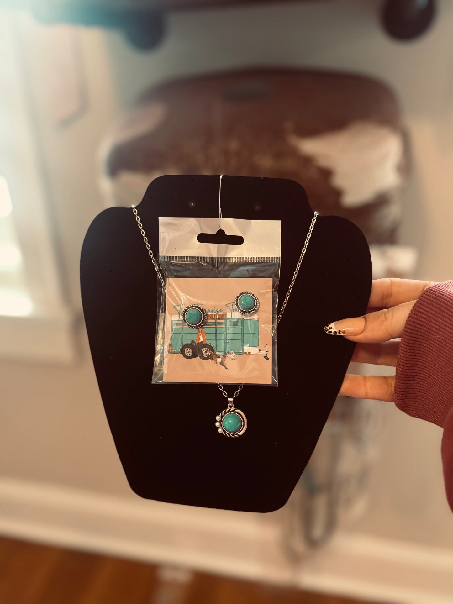 9mm Round Turquoise Stud Earrings
