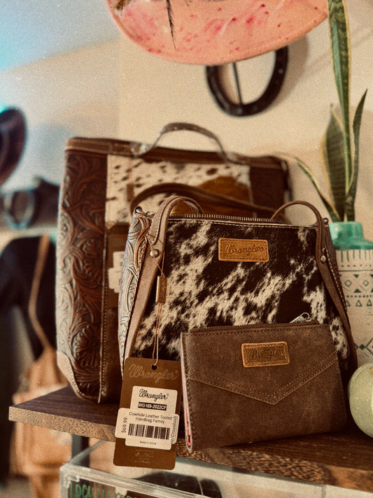 Cowhide Leather Tooled Handbag Family