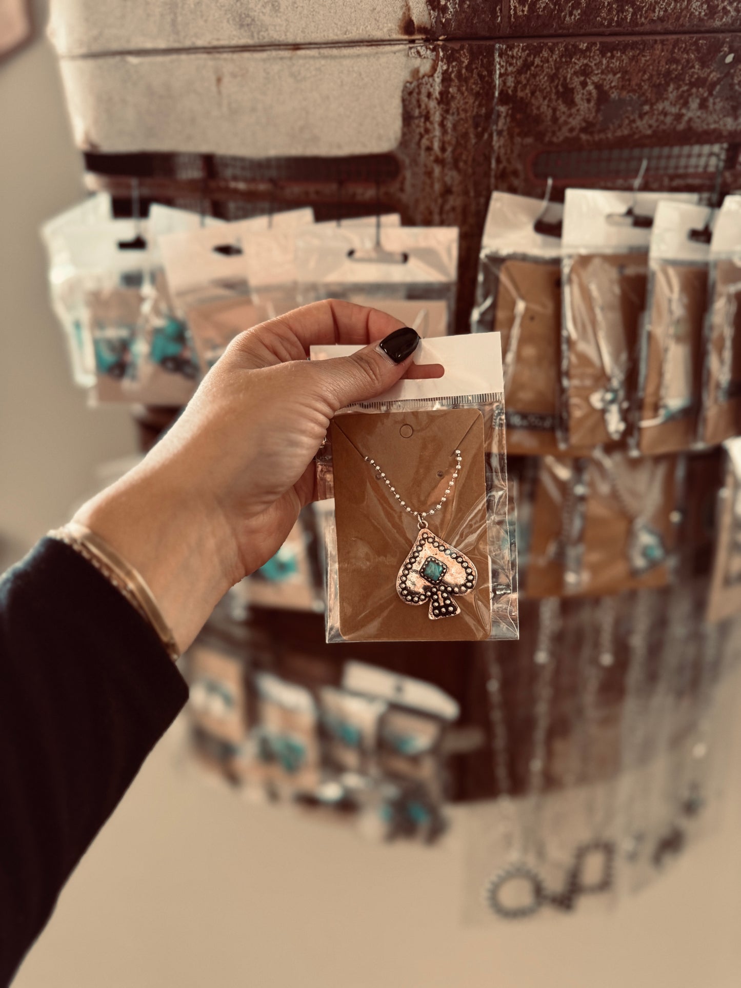 Turquoise Spade Necklace