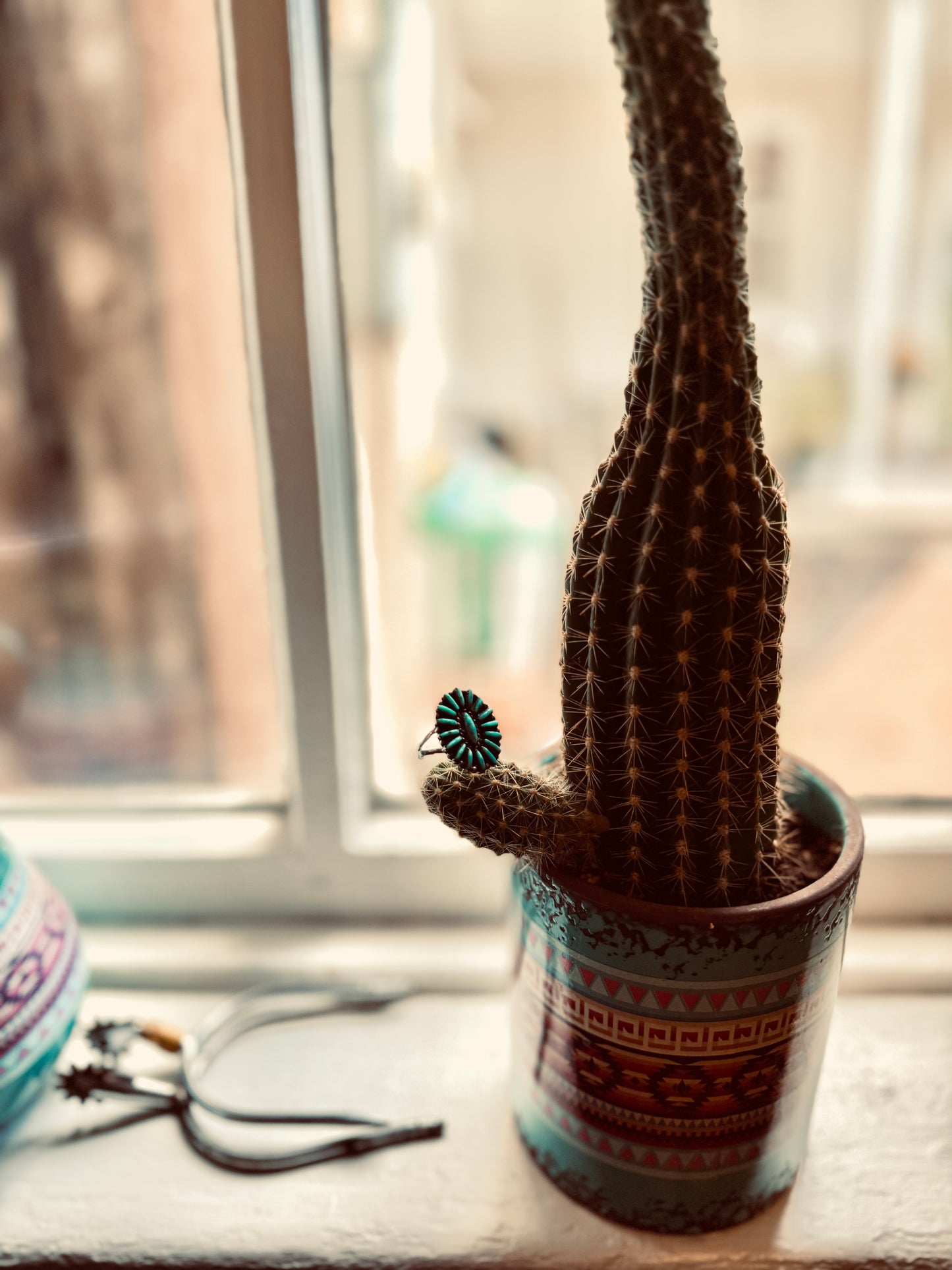 Oval Turquoise Flower Ring