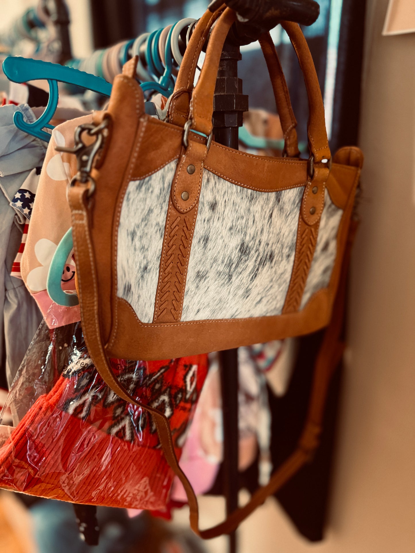 Samson Trails Accent Shoulder Leather Hairon Bag