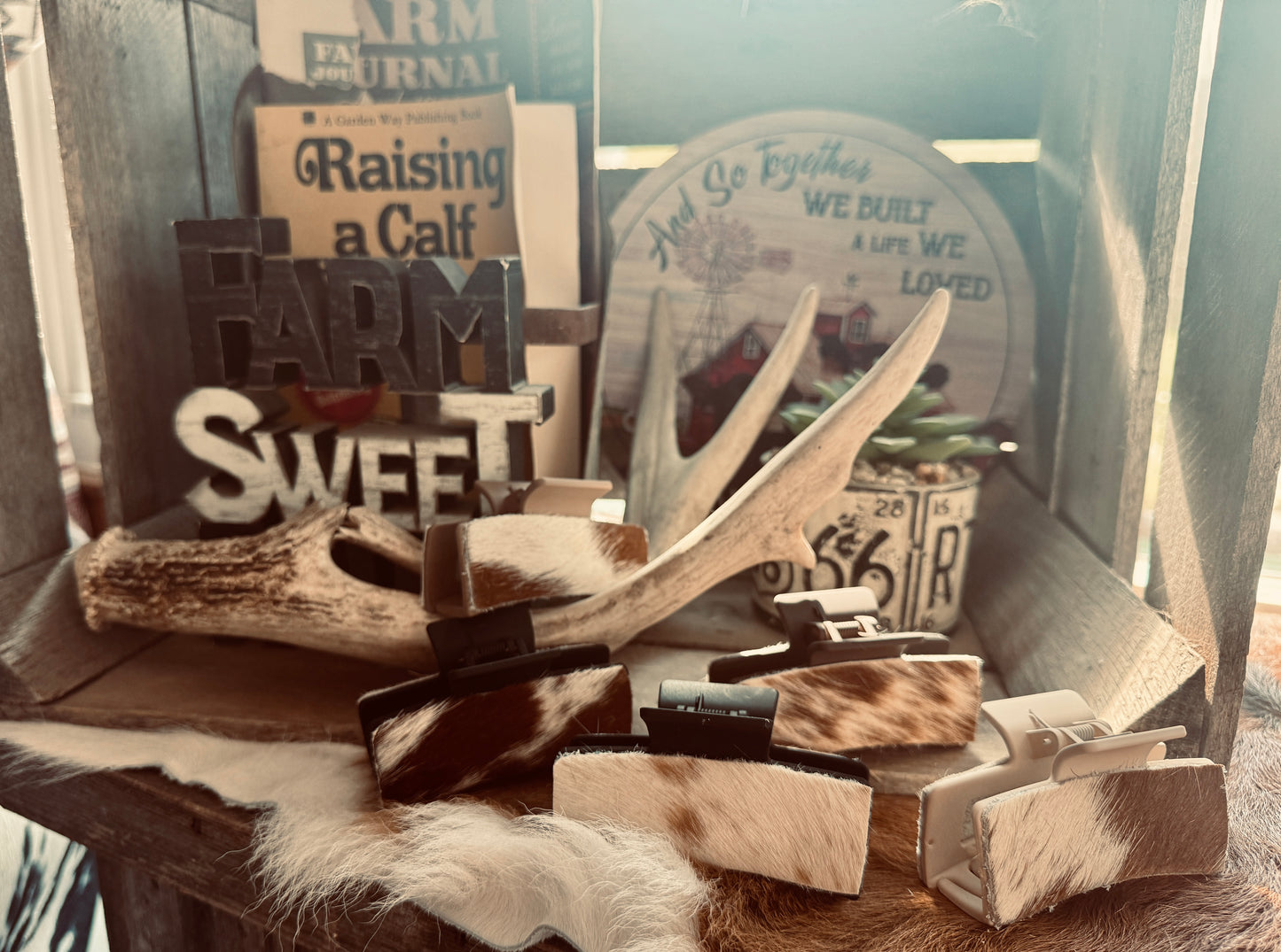 Cowhide Claw Clips