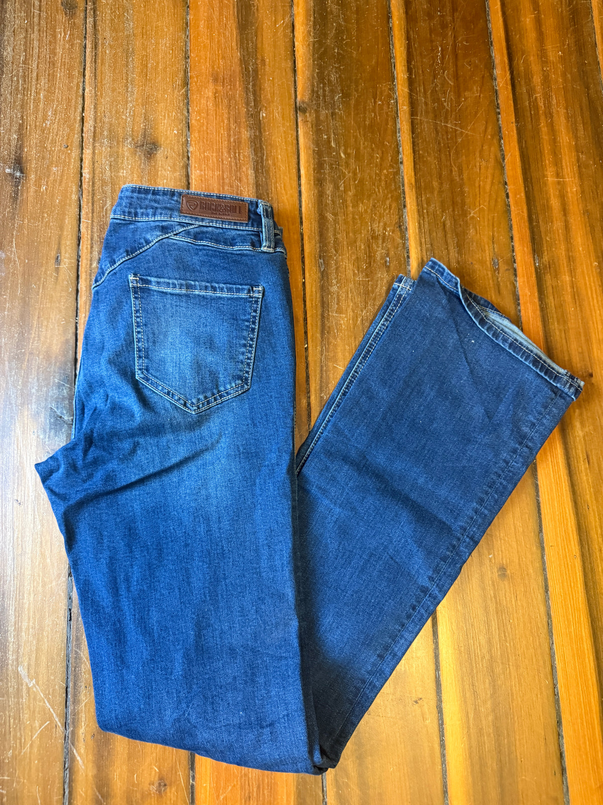 Rock & Roll Mid Rise Dark Wash Boot Size 29w/36l