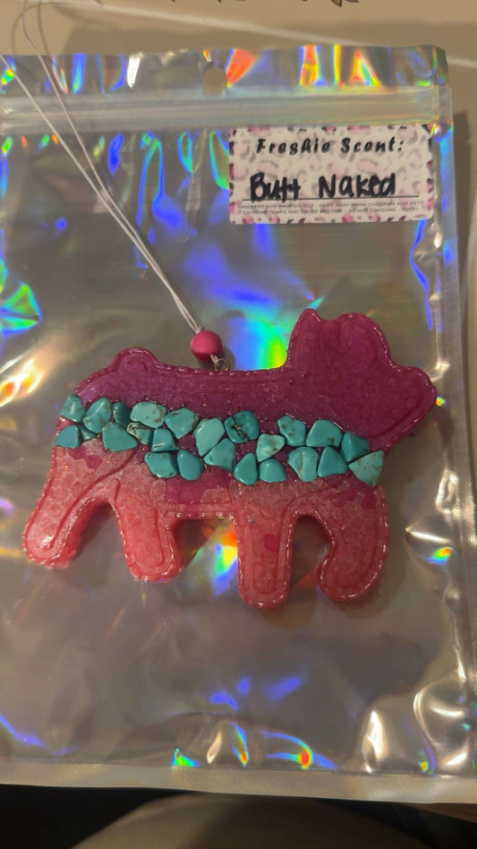 2 toned pink pig with turquoise