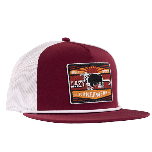 Lazy J Ranch Maroon & White Smokeless Classic Rope Trucker Hat