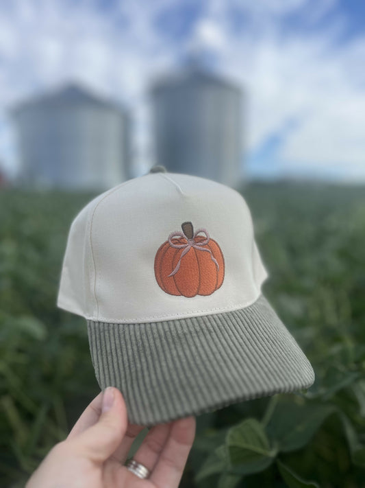 Fall Pumpkin Bow Hat