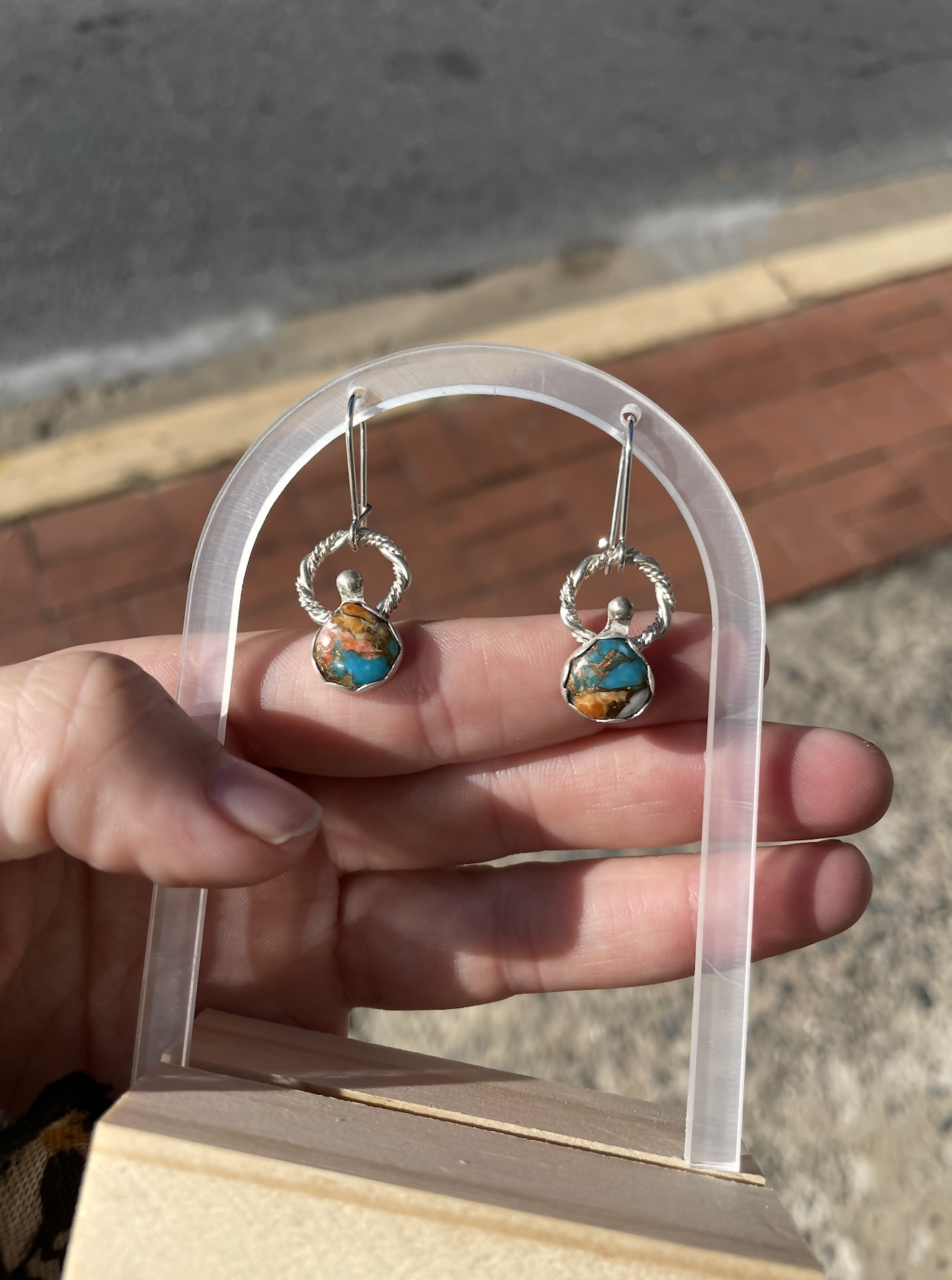 Spiny Oyster Turquoise Earrings