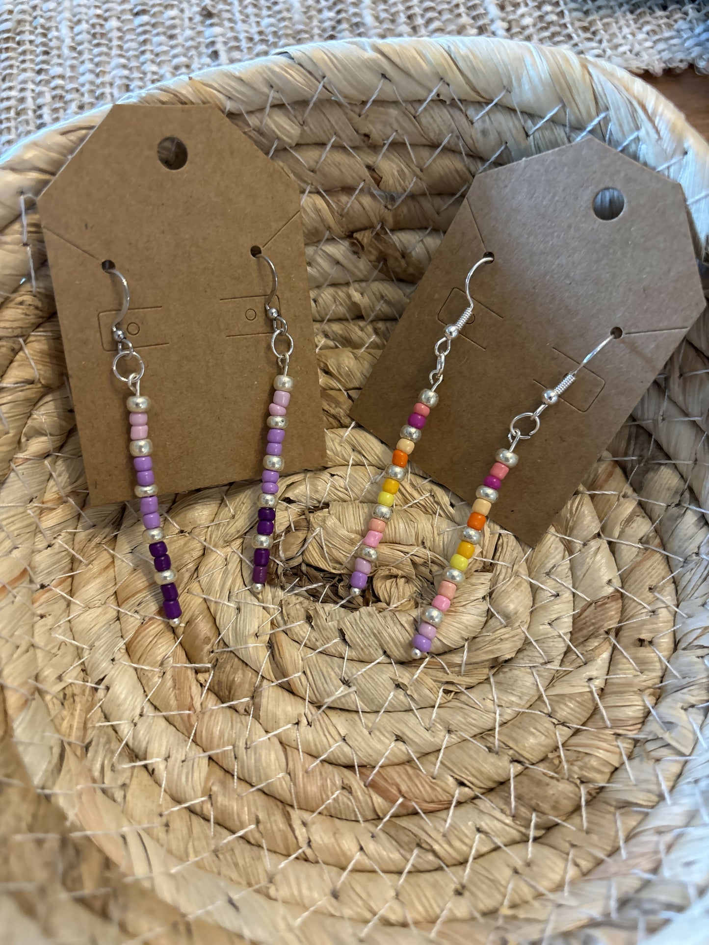 Rainbow Seed Bead Dangles