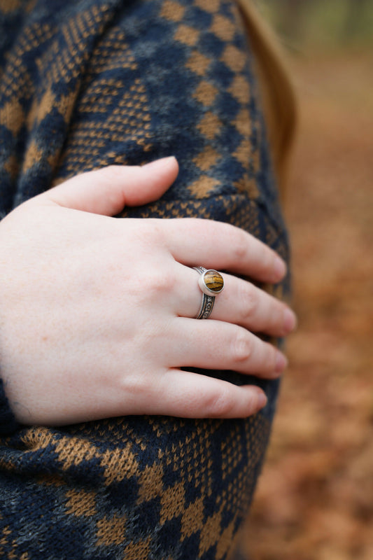 Tigers Eye Ring Size 10