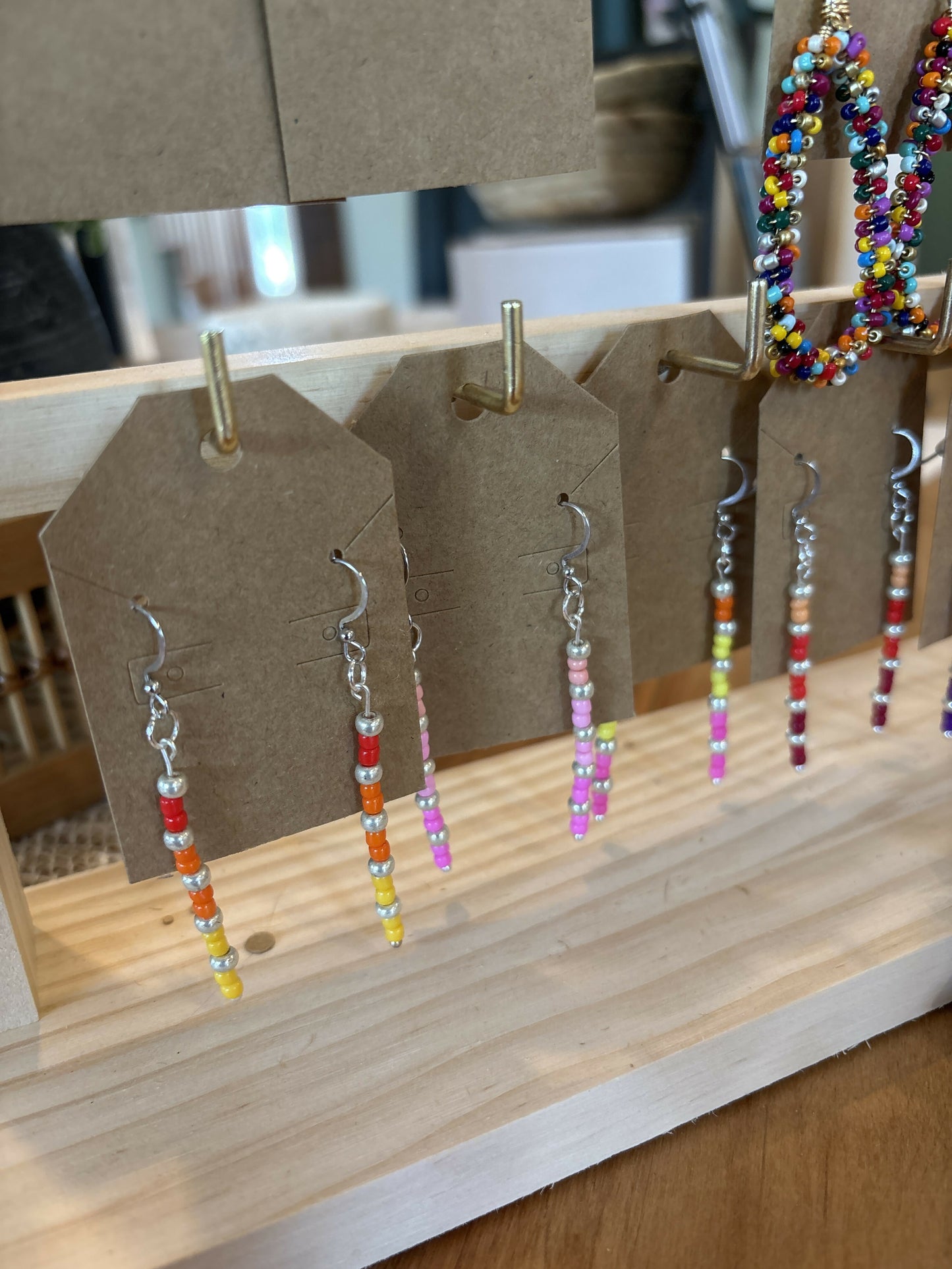 Rainbow Seed Bead Dangles