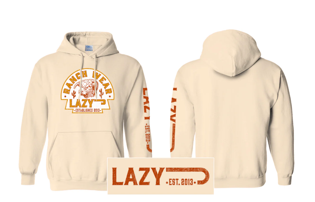 Lazy J Ranch Cactus Hereford Arrowhead Pullover Hoodie - Tan