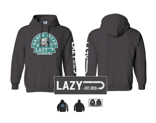 Lazy J Ranch Cactus Hereford Arrowhead Pullover Hoodie - Grey