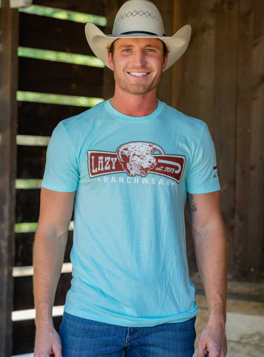 Lazy J Ranch Banner Short Sleeve T-Shirt - Seafoam Green