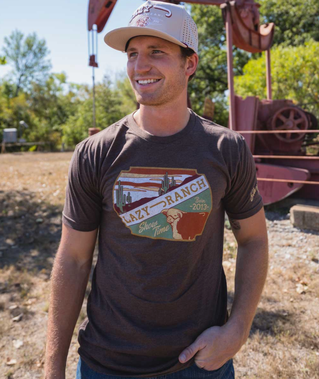 Lazy J Ranch Showtime Short Sleeve T-Shirt - Brown