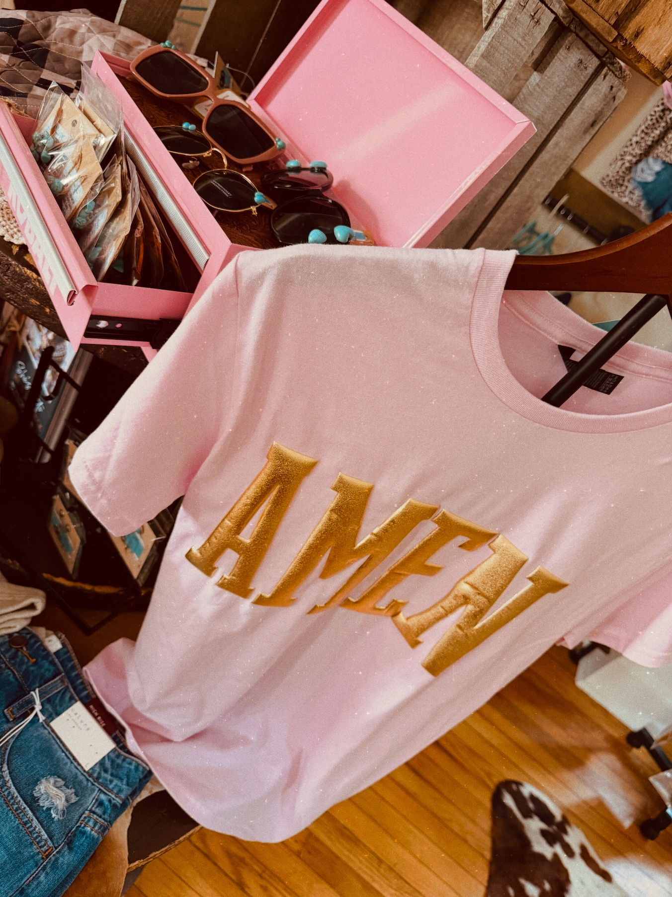 Metallic Amen Tee