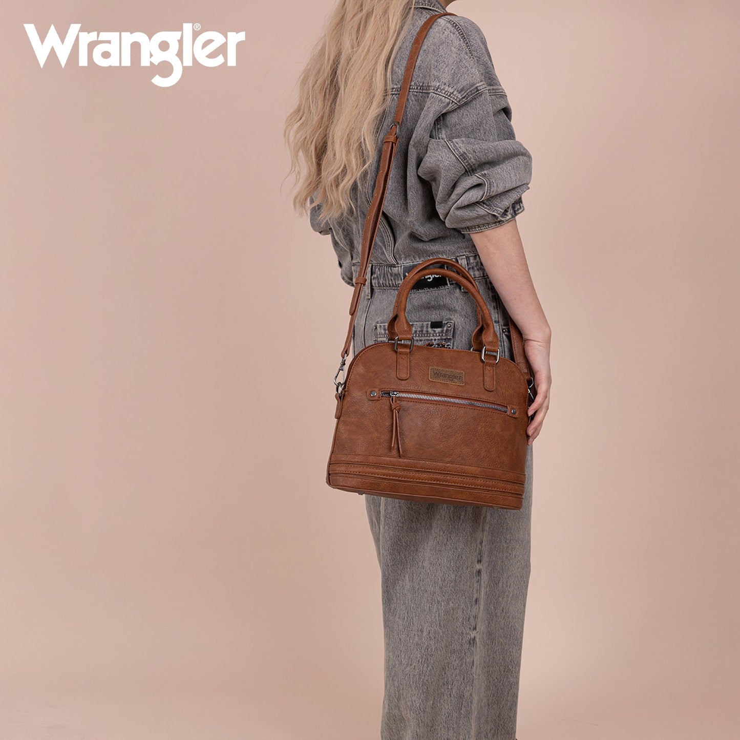 Wrangler Top Handle Classic Barrel Satchel Bag/Crossbody
