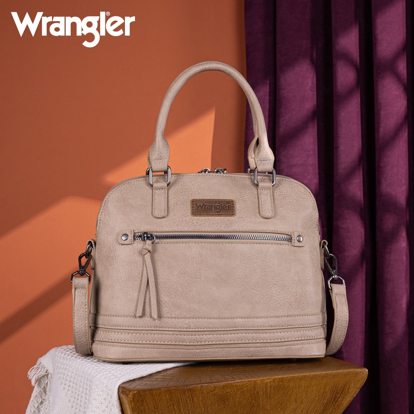 Wrangler Top Handle Classic Barrel Satchel Bag/Crossbody