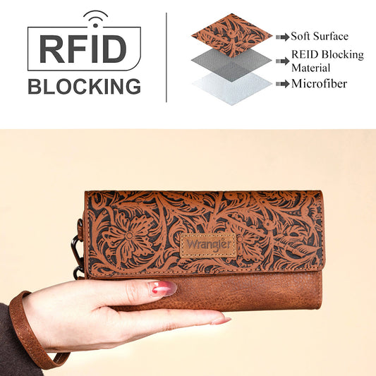 Wrangler Floral Tooled Wallet