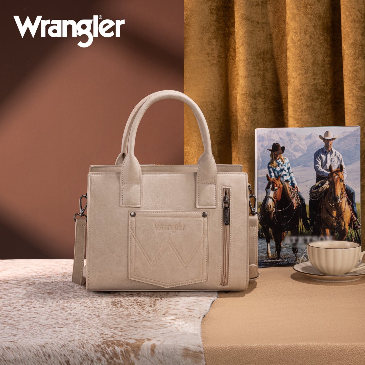 Wrangler Aztec Boho Handbag - BEIGE