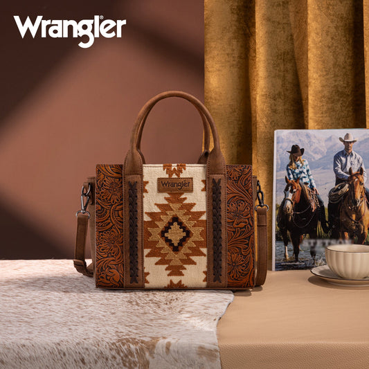 Wrangler Aztec Boho Handbag - BROWN