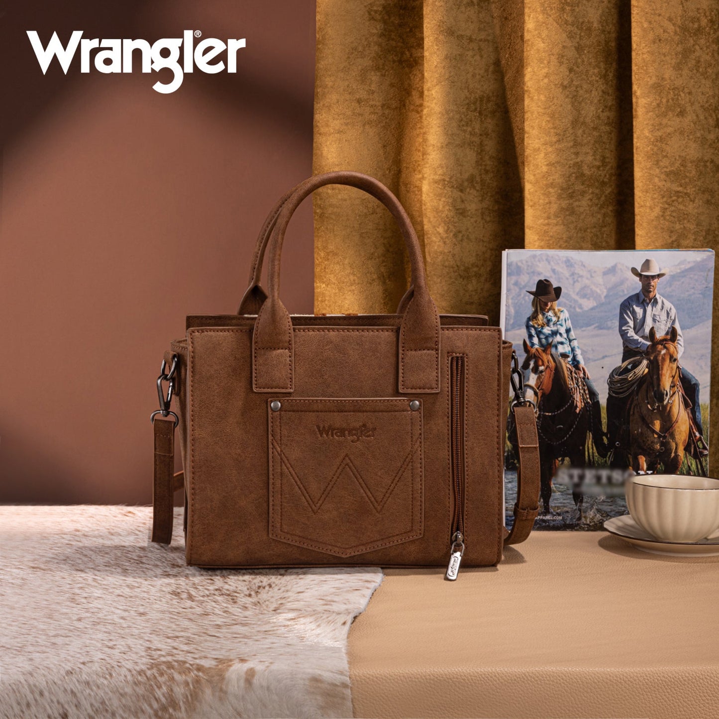 Wrangler Aztec Boho Handbag - BROWN