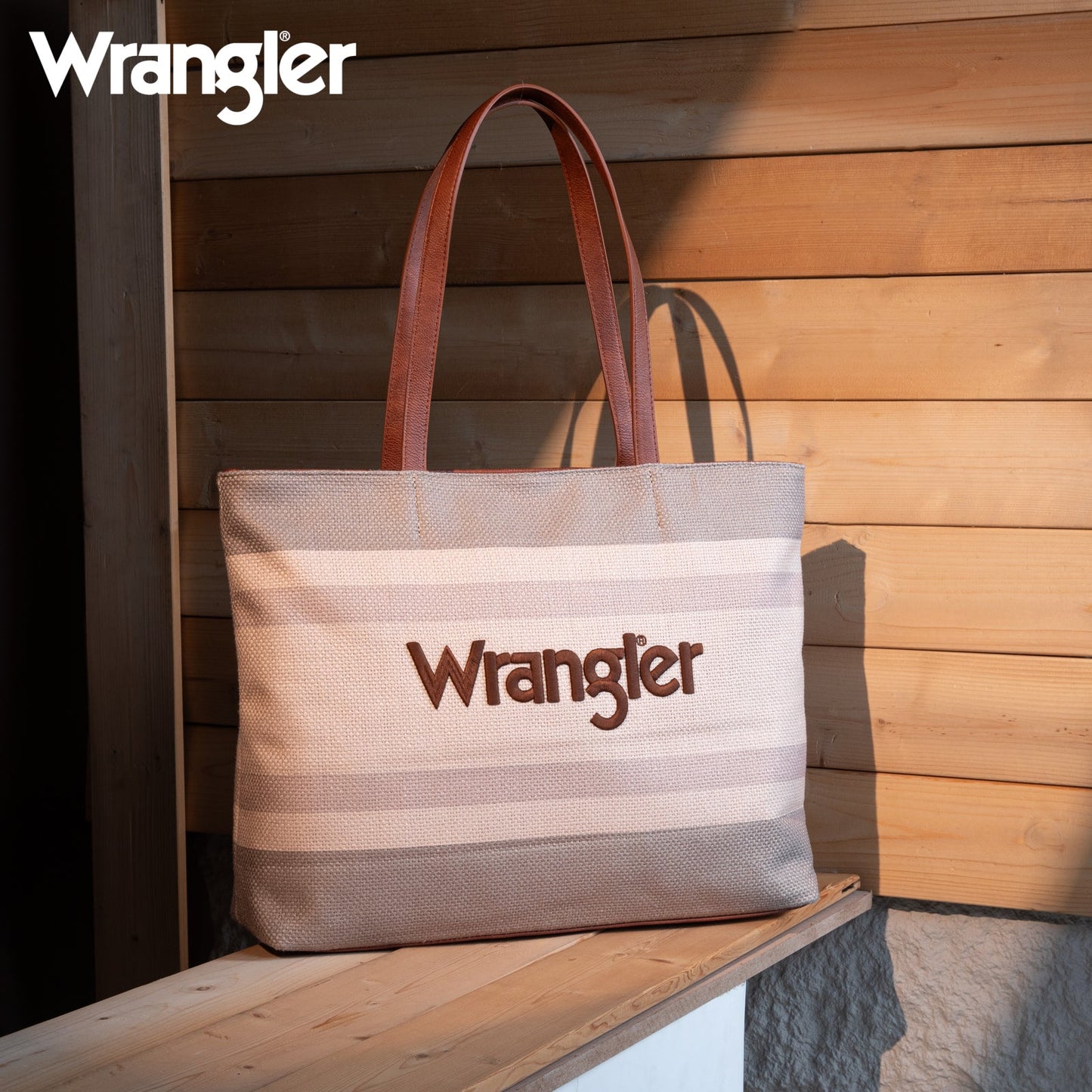 Wrangler Aztec Pattern Dual Sided Print Canvas Tote Bag