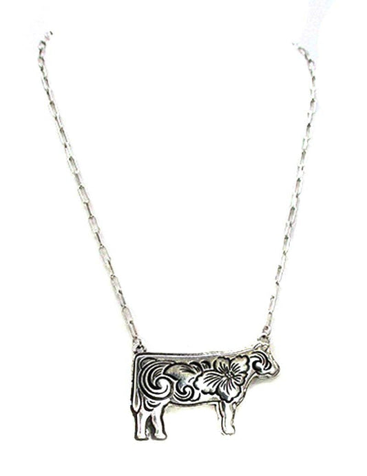 Western Scroll Cow Necklace