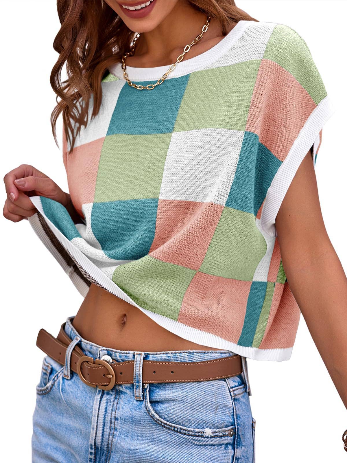 Checkered Spring Top